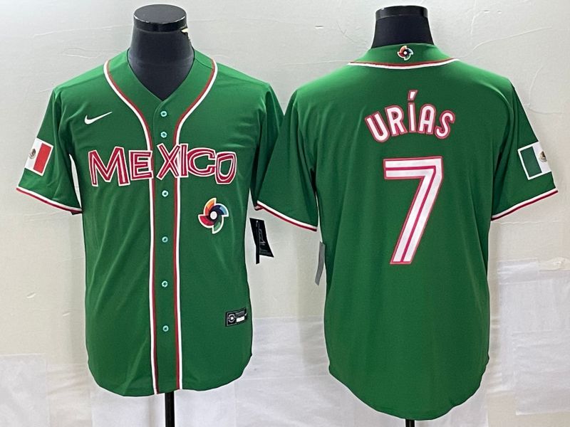 Men 2023 World Cub Mexico #7 Urias Green Nike MLB Jersey18